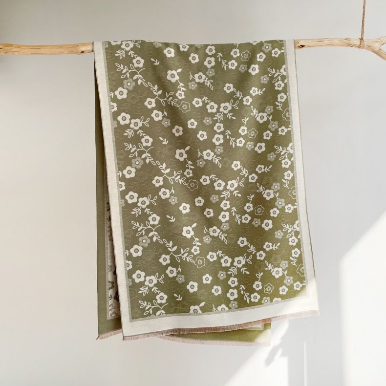 Nuova sciarpa versatile autunnale in imitazione cashmere con fiori per donna, elegante, dolce, piccola e fresca, scialle caldo invernale_voghion.com