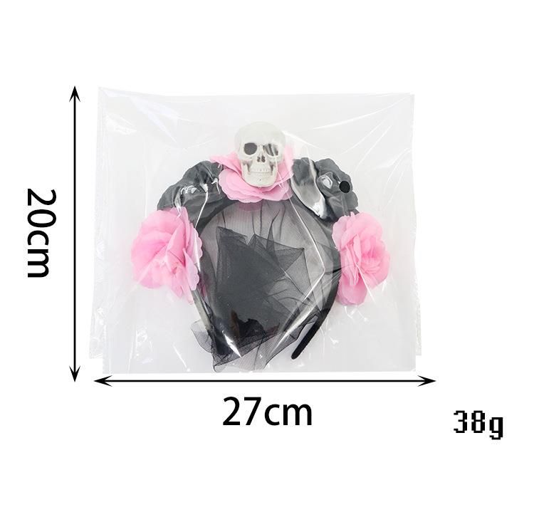 Nova faixa de cabeça de malha de caveira de terror para Halloween, máscara de rosa, luz, design de nicho de luxo_voghion.com
