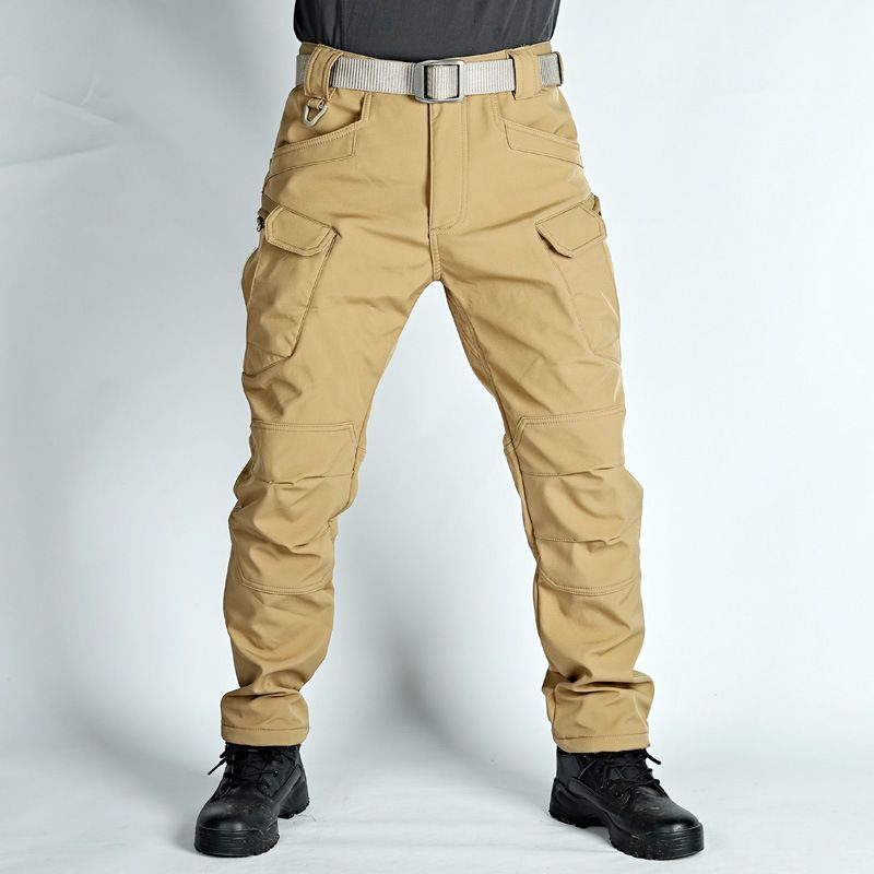 Thermo-Cargohose für Herren im Winter – Fleecegefütterte taktische Softshellhose für Outdoor-Sportarten (X7-Serie, Grau/Braun/Camouflage/Schwarz/Khaki, Größen S-4XL)_voghion.com