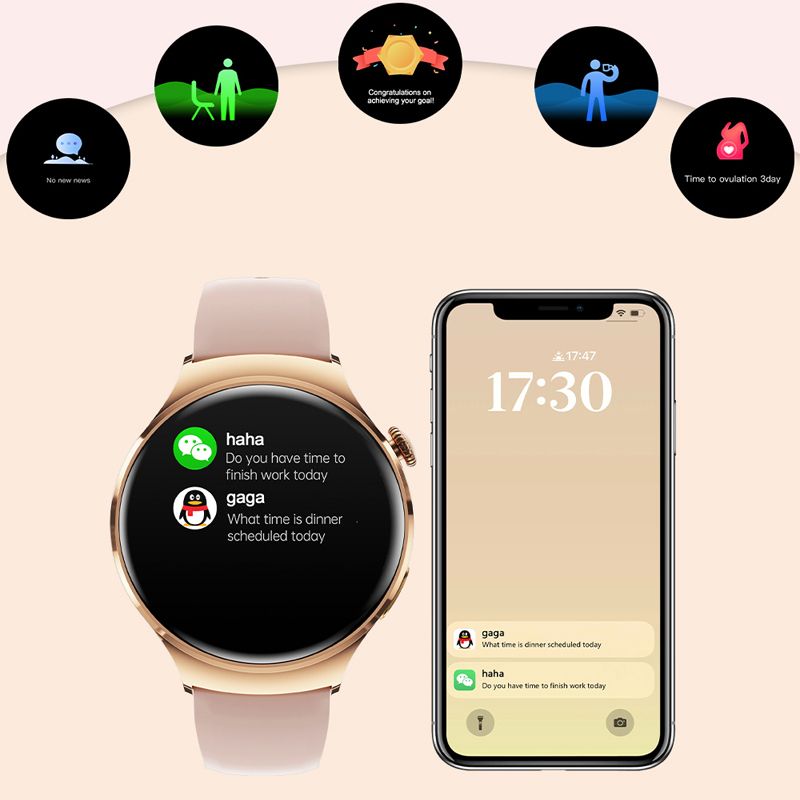 2024 m. TOP išmanusis laikrodis GT4 MiNi moteriškas pirmasis pasirinkimas dovanoms AMOLED HD ekranas Bluetooth skambutis NFC BloodSugar išmanusis laikrodis, skirtas Huawei_voghion.com