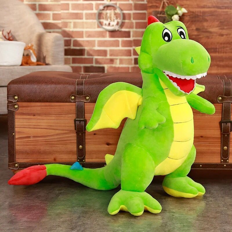 Et un adorable dinosaure en peluche, une poupée dragon ailé, un animal en peluche_voghion.com