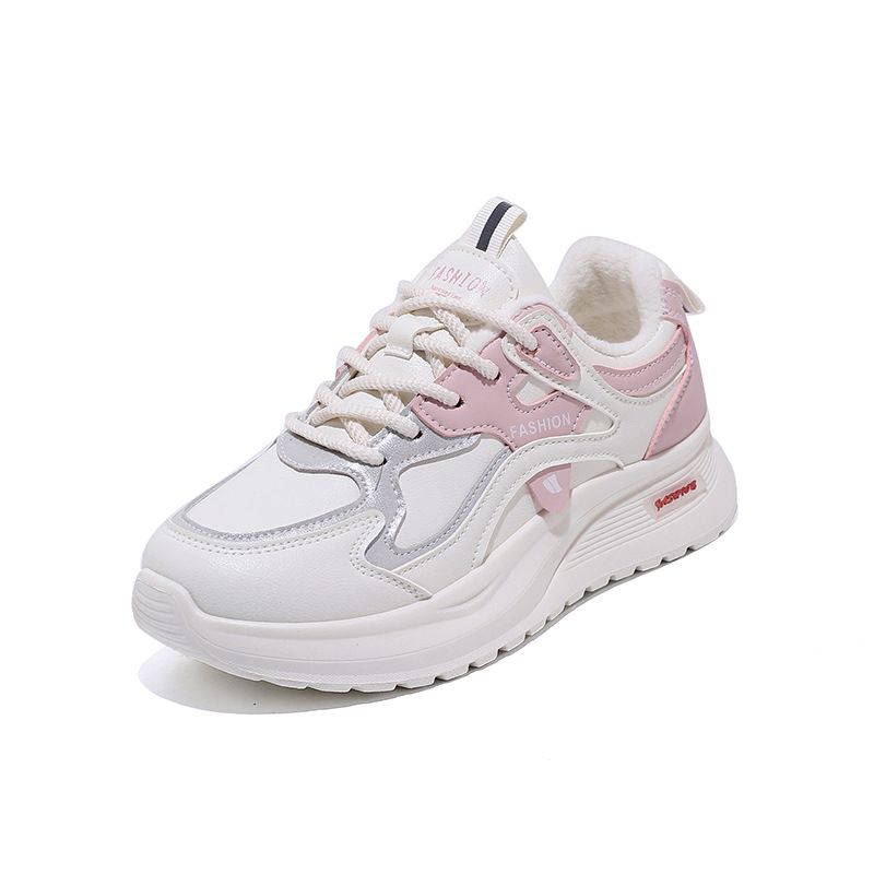 Scarpe da papà coreane per donna 2025, invernali, foderate in pile, sportive, da corsa, casual, con suola spessa e rialzo in altezza, stile da strada_voghion.com