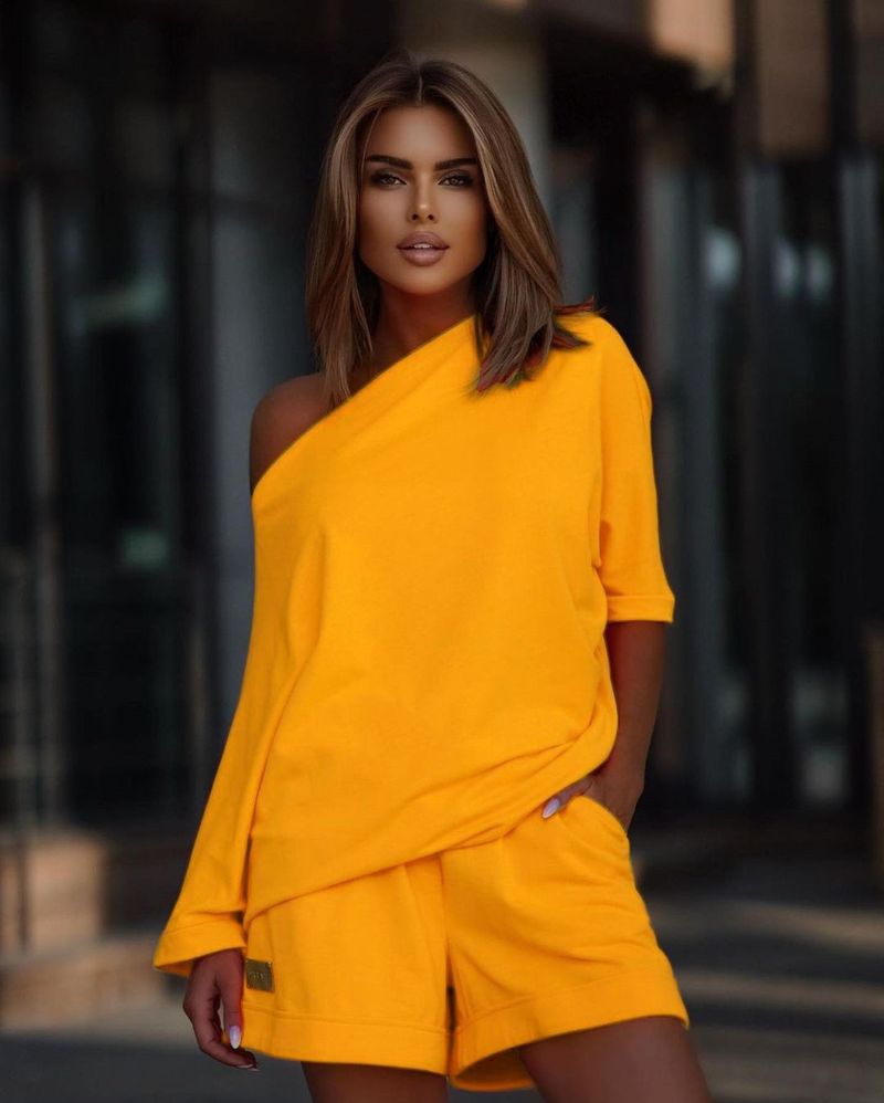 Women's Fashion Trendy Sweatshirt And Pants Off-Shoulder Loose Two-Piece Set 2022 New Style_voghion.com