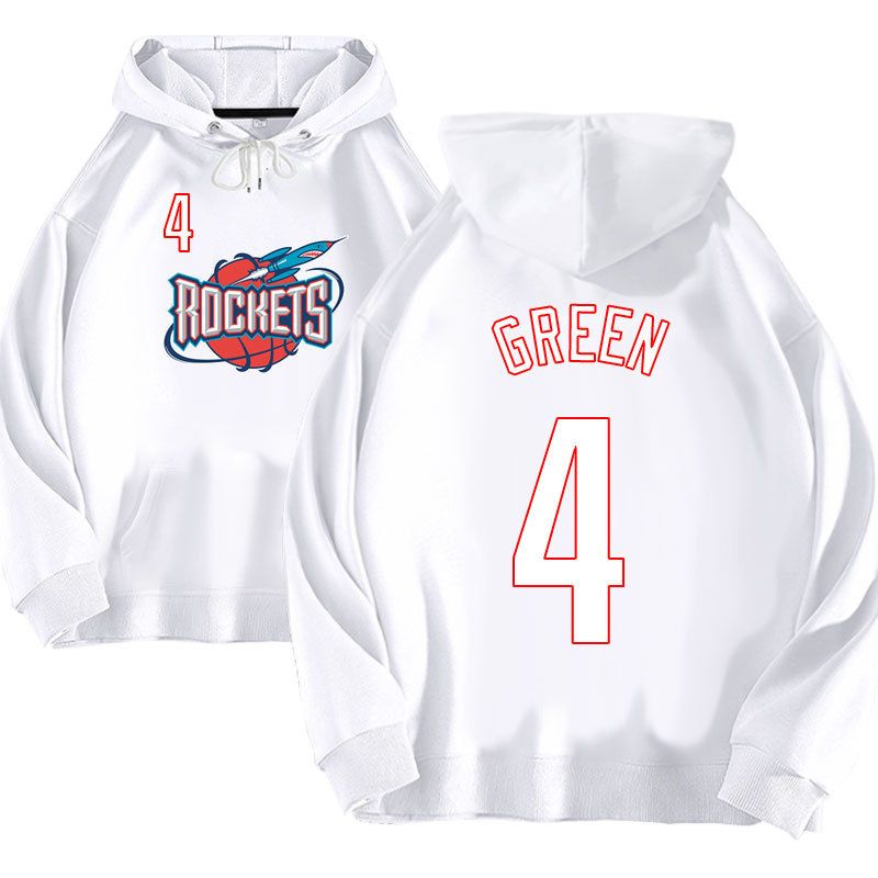 Felpa con cappuccio da basket pesante da 370 grammi, versione 95, Rocket Team n. 4 Jay Green, da uomo e da donna, autunno/inverno, ampia_voghion.com