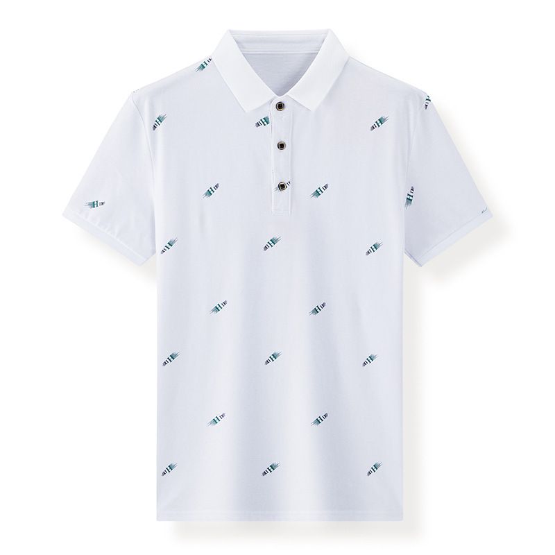 Light Mature Lapel Short Sleeved Men's Trendy Casual Micro Elastic T-Shirt Summer Versatile Youth POLO Shirt For Men_voghion.com