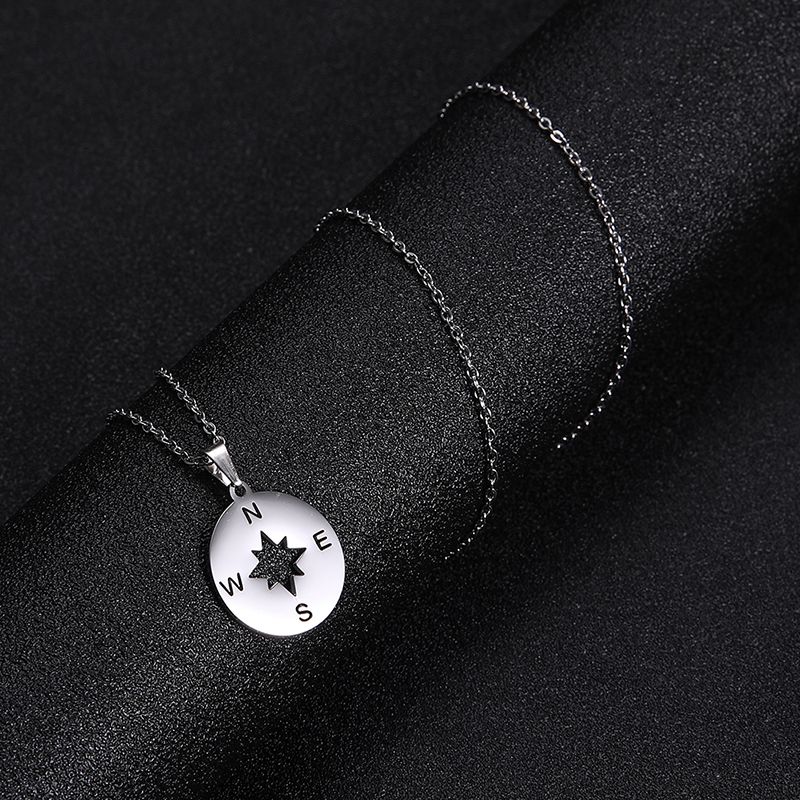2025 New Arrivals Dreamtime, men's and women's hollow stainless steel accessories, hip-hop style jewelry, necklace pendant with compass,_voghion.com