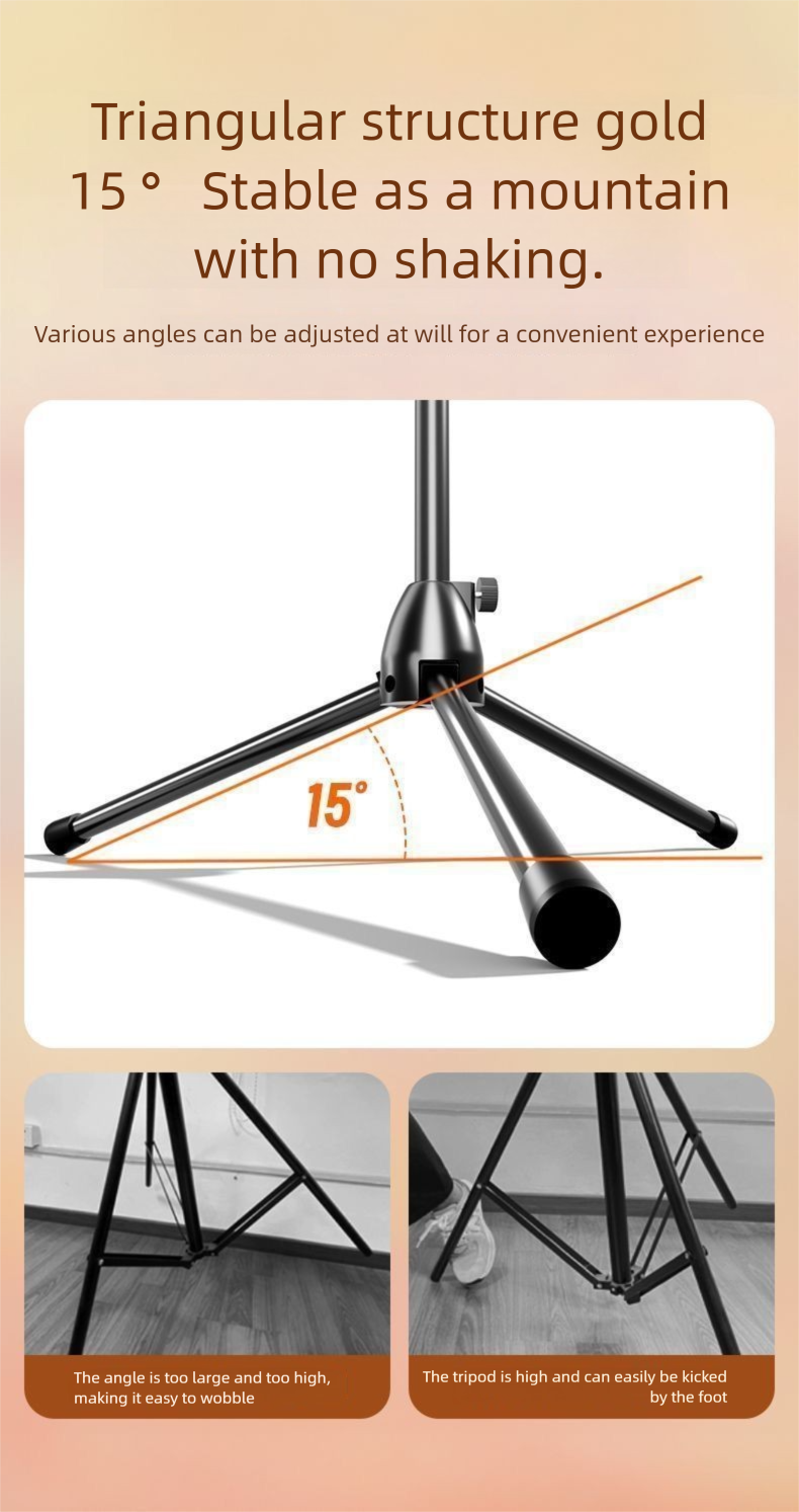 Microphone Floor Stand Metal Tripod Professional Foldable Portable Stage Singing Karaoke_voghion.com