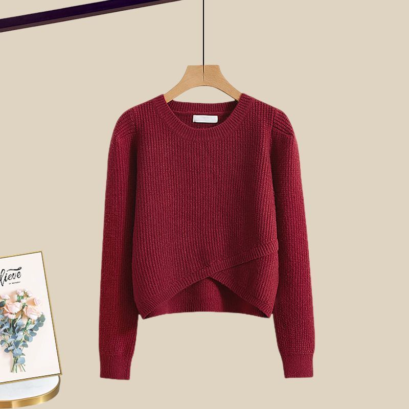 Women's Clothing Spring suits for women new large size outfits temperament knitted sweater skirt Maillard outfit a complete set_voghion.com