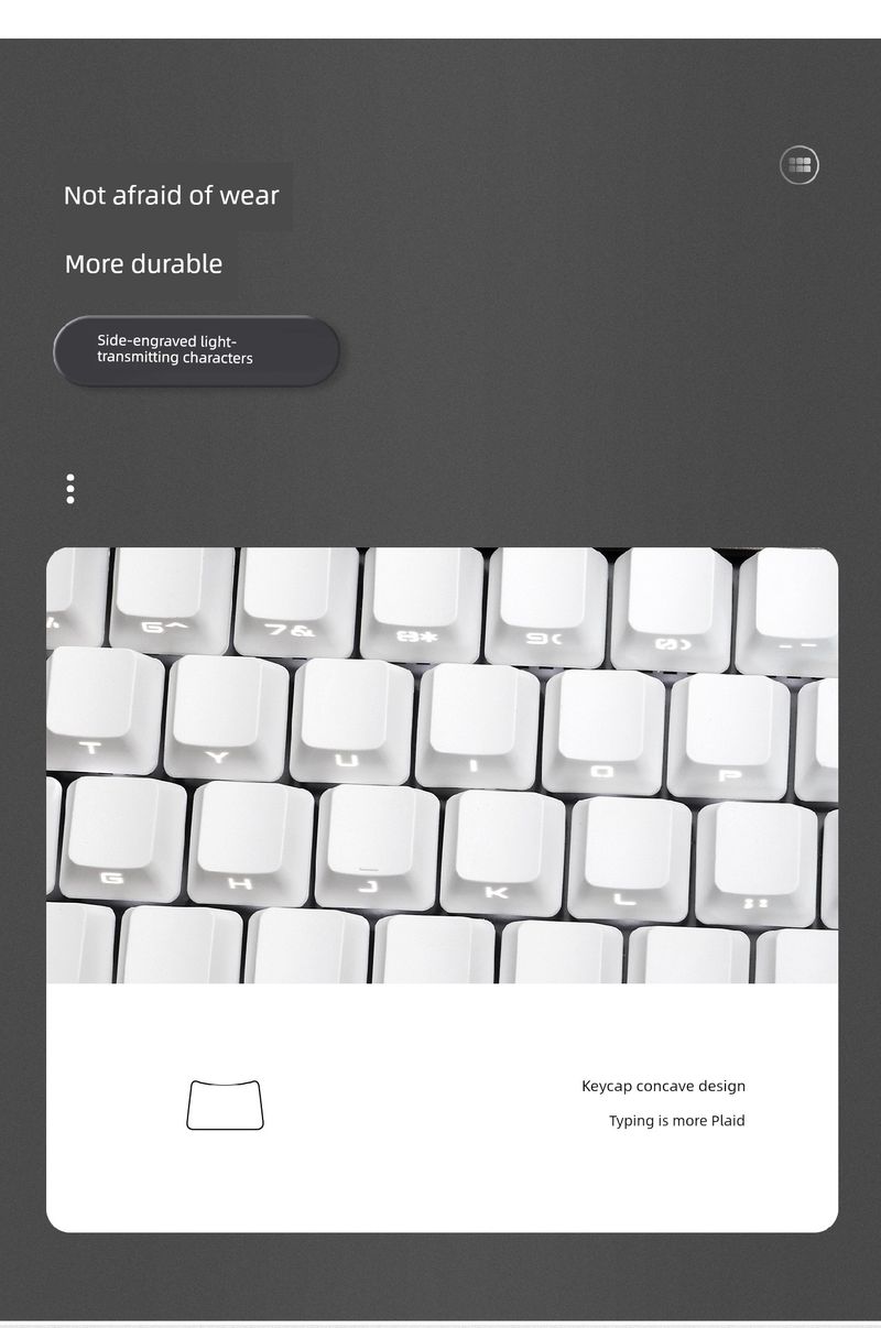 OEM Black White PBT Transparent Customized Nical Keyboard_voghion.com