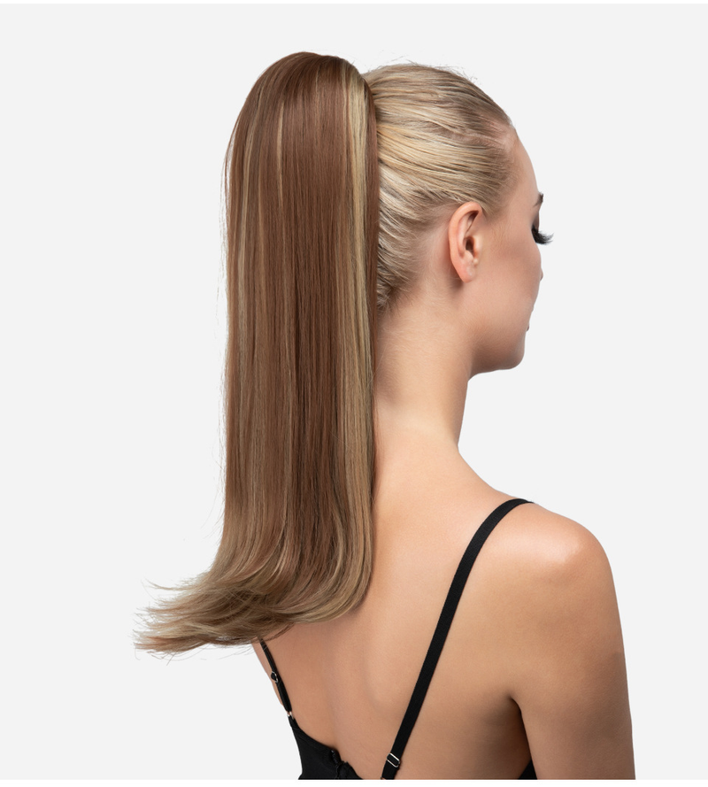 Synthetic hair long curly ponytail for women with large waves and a horsetail grip_voghion.com