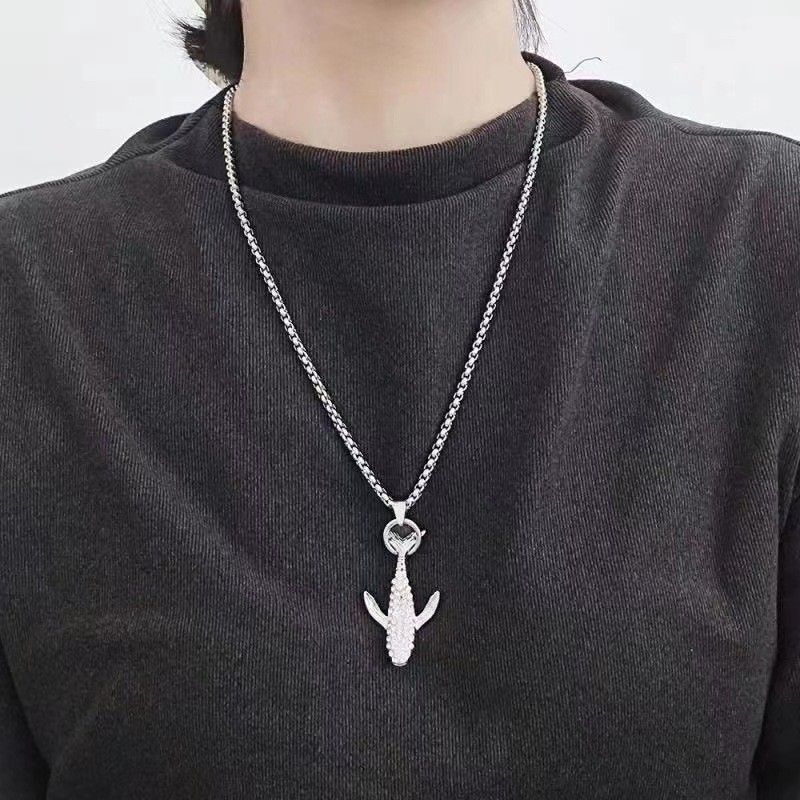 Collana con balena intarsiata Dia da donna, ciondolo hip-hop semplice e alla moda, accessori con cappuccio personalizzati e versatili_voghion.com
