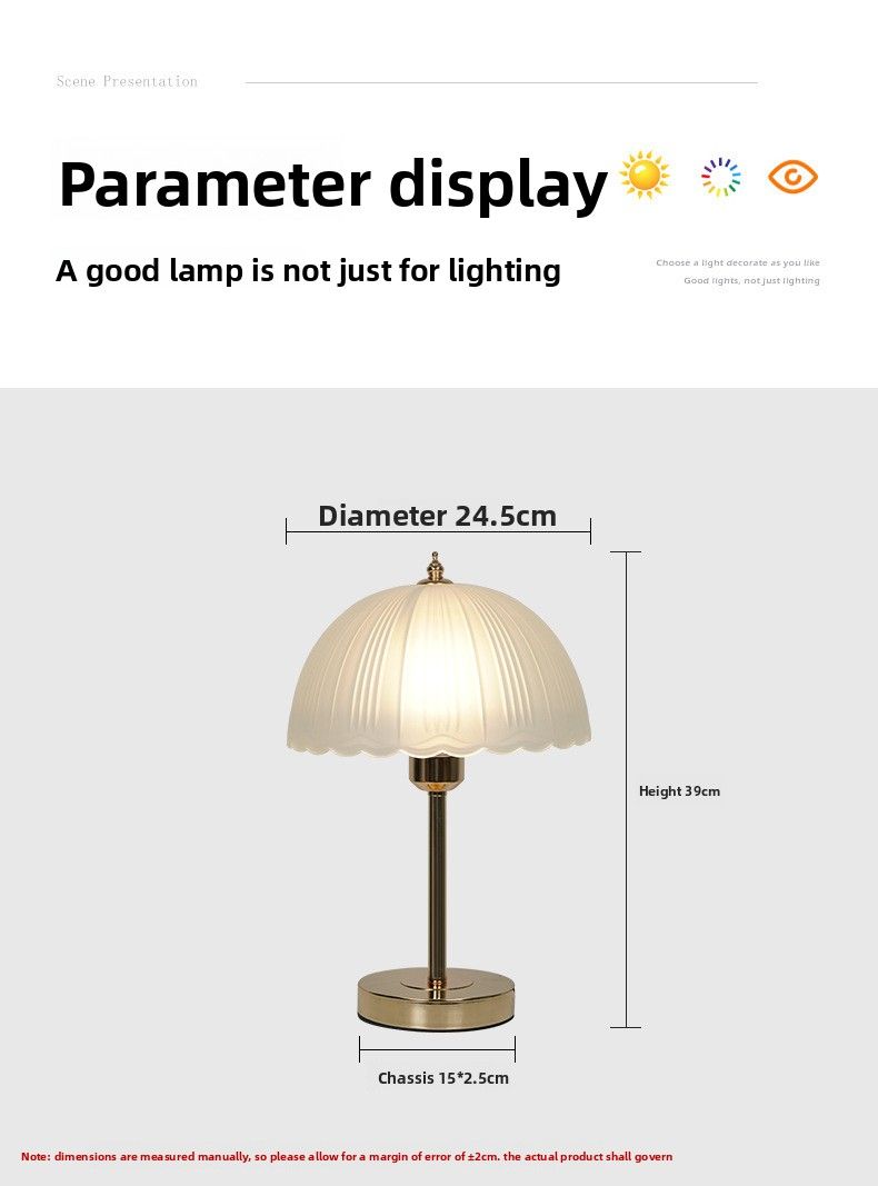 Luminária de mesa pequena de luxo com pétalas, para quarto de menina, atmosfera romântica, criativa e simples de alta qualidade_voghion.com