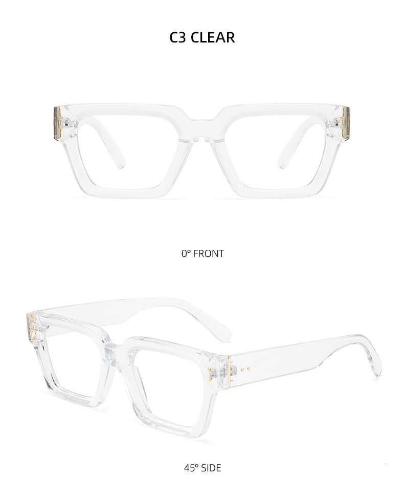 Ochelari de vedere cu ramă groasă, anti-lumină albastră, cu lentile plate, personalitate la modă, ramă mare, anti-oboseală_voghion.com