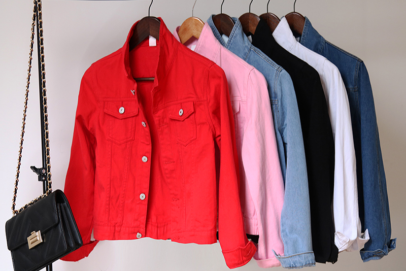 Nuova giacca di jeans da donna primavera e autunno 2022 giacca di jeans corta casual da donna versione coreana giacca di colore solido_voghion.com
