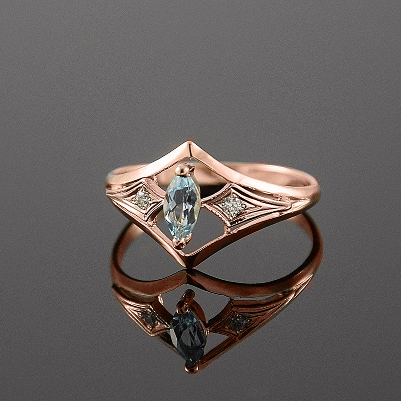Cao Shis bästsäljande ringar med hästöga zirkon V-formad ring, ring i klassisk diamantstil_voghion.com