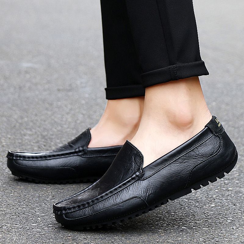ShoeGlobe, produttore di berretti in stock a lungo termine, scarpe da guida casual da uomo in pelle di grandi dimensioni, in stile britannico_voghion.com