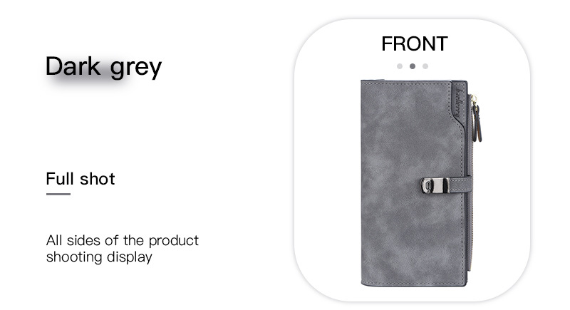 Baellerry Women's Long Wallet New Arrival Multi-card Matte Leather Clutch Multi-functional Mobile Phone Bag_voghion.com