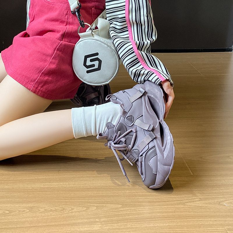 i Dad Shoes Female Student Sports Running Shoes Casual Shoes Platform Height Increase_voghion.com