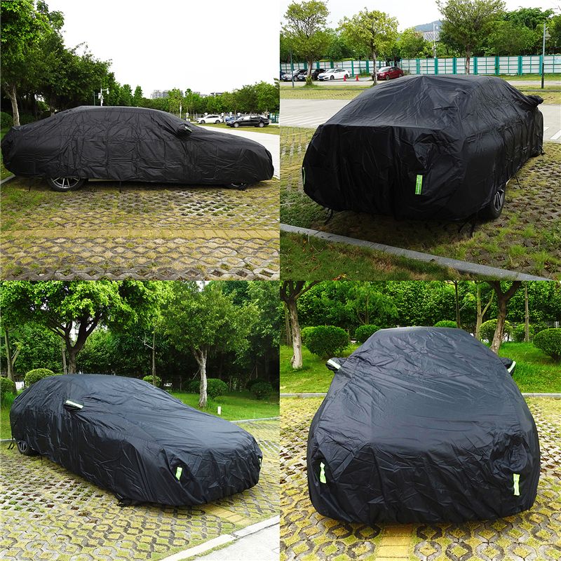 Universal-Vollabdeckung für SUV/Limousine, wasserdicht, für den Außenbereich, Schutz vor Sonne, Regen und Schnee, UV-Schutz, Reißverschluss-Design, schwarze Autoabdeckung, S-XXL_voghion.com