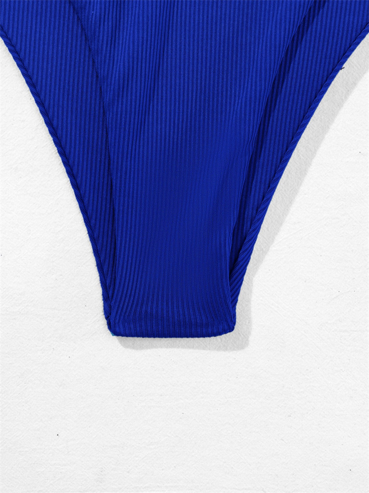 Damenbekleidung Split Tube Top Bikini Einfarbig Sexy Damen Badeanzug Mehrfarbig_voghion.com