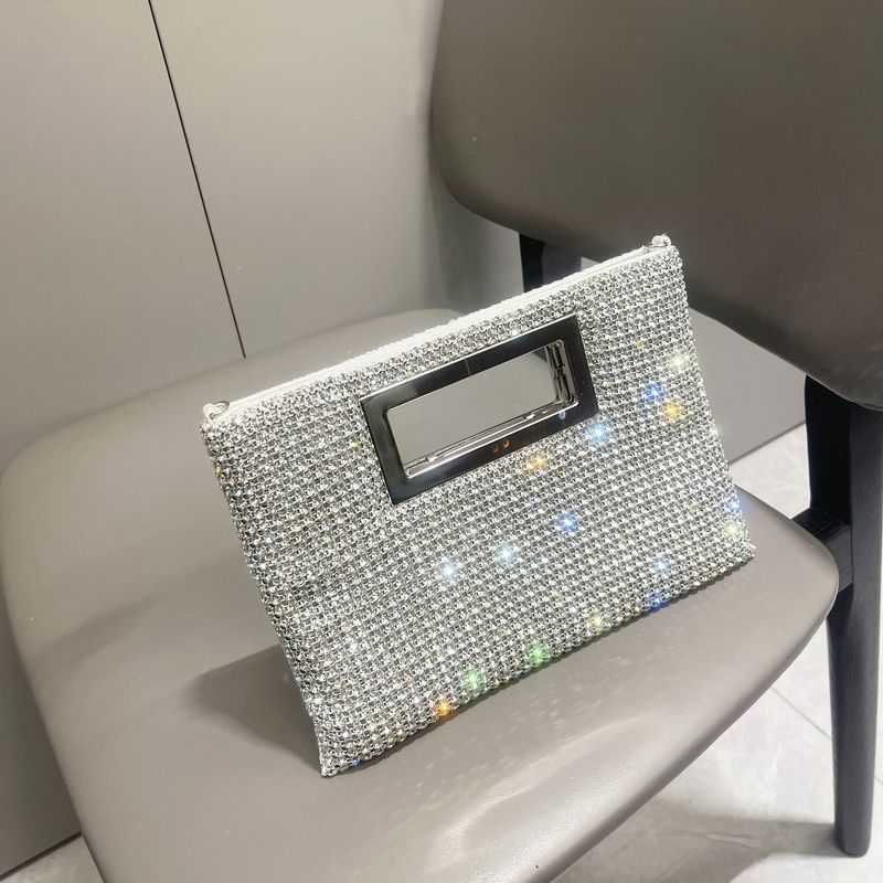 Women's Shiny Rhinestone Handbag Designer Chain Shoulder Handmade Evening Bag_voghion.com