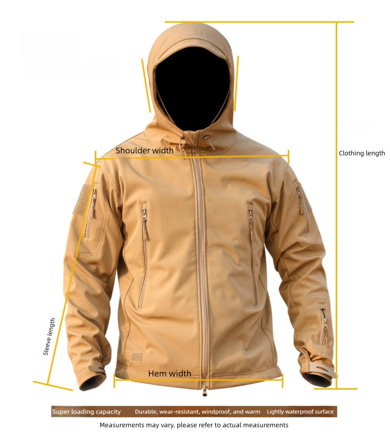 Men's Outdoor Cold-Proof Three-in-One Hiking Jacket Warm Waterproof Fleece Lining Autumn Winter Soft Shell Multi-Pocket_voghion.com