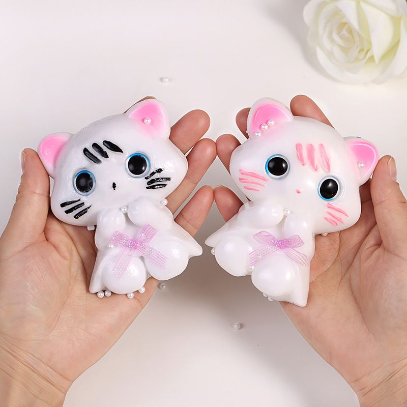 Giocattolo antistress a forma di bambola di gatto, in silicone antistress per rilasciare i liquidi._voghion.com