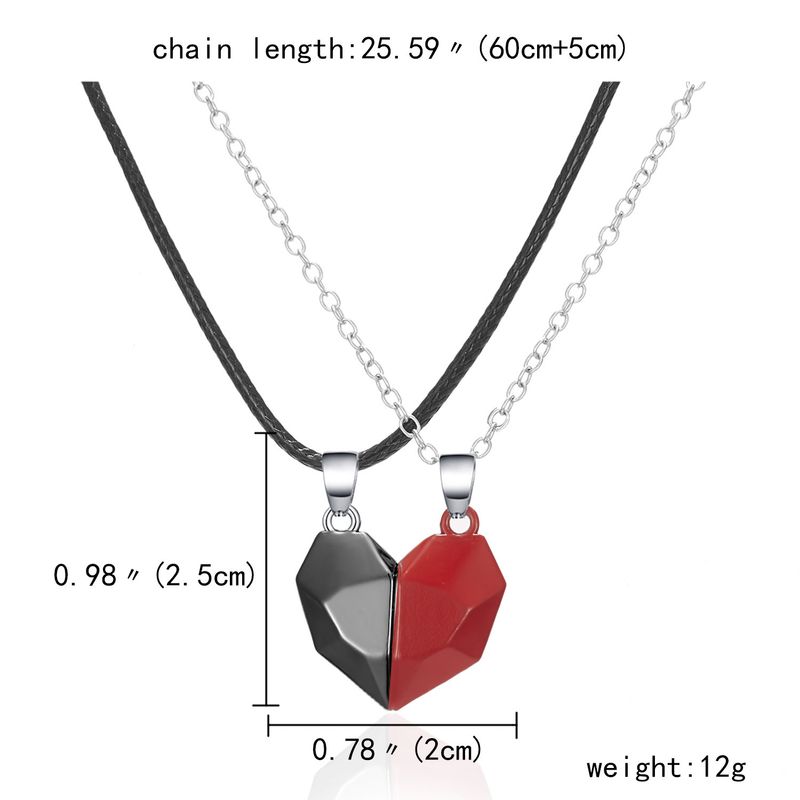 Creative Wishing Stone Splicing Magnetic Heart Versatile Couple Necklace In Stock_voghion.com