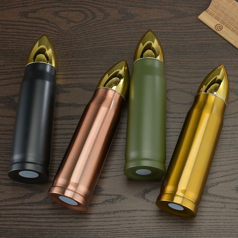 Vacuum Stainless Steel Insulated Double-Layer Bullet Rocket Portable Creative Department Store Gift Cannonball Water Cup_voghion.com