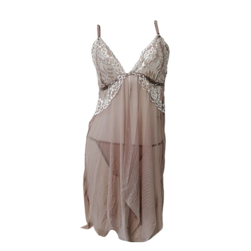 Lingerie For Women, Sheer Lace Uniform, Tempting Ladies' Sexy Flirting Nightdress, Plus Size Transparent Nightgown_voghion.com