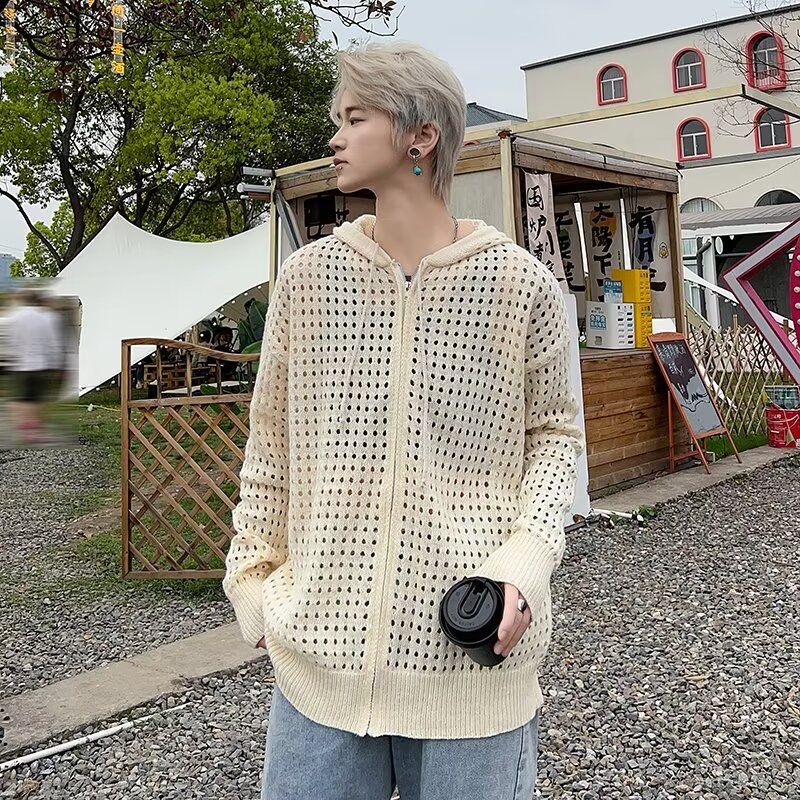 Herbst Winter Neue Aushöhlen Langarm Strickjacke Jacke Für Männer Und Frauen Mit Kapuze Design Trendy Marke_voghion.com