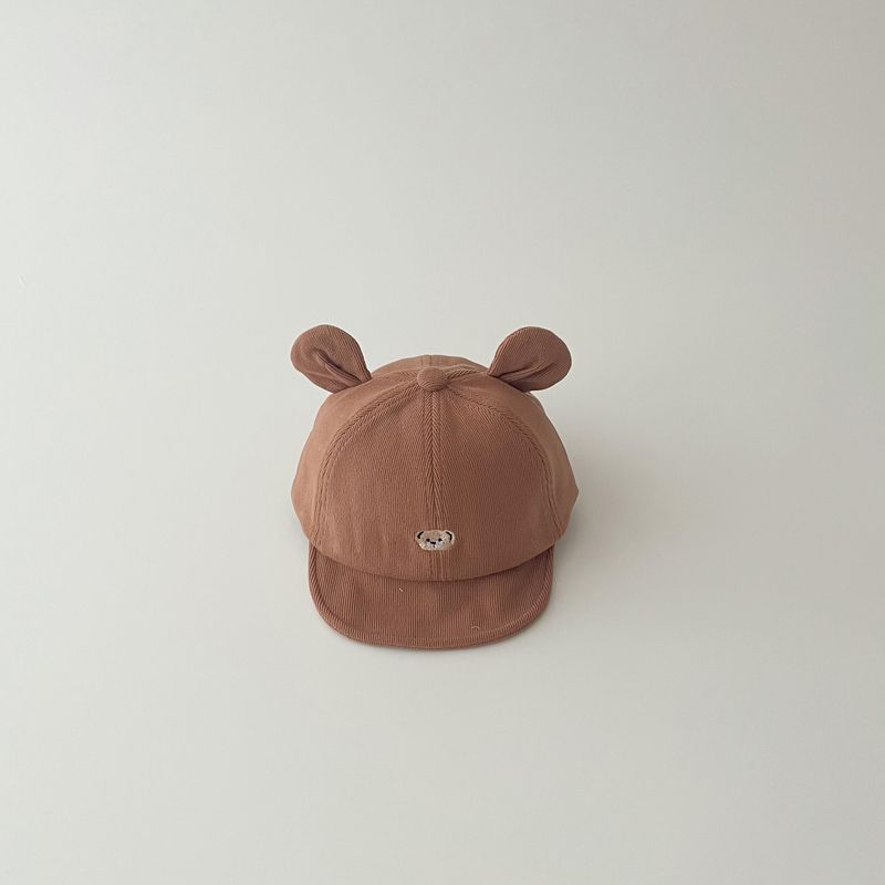 Cappello da neonato autunno e inverno, con orso dei cartoni animati, caldo e ombreggiante, berretto da neonato_voghion.com