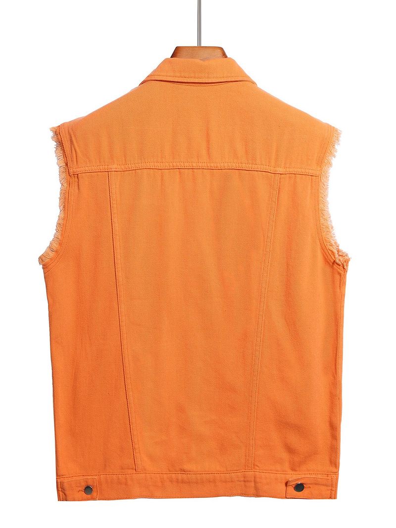 Men's Clothing New Style Trendy Fashion Denim Vest Simple And Versatile Casual Denim Jacket_voghion.com