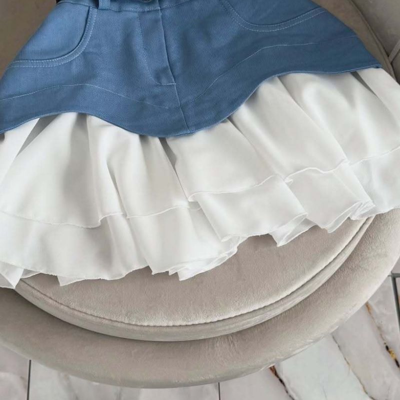 K New Women's Dress With Lace Frills On The Hem Of The Cake Skirt; Short Skirt With High Waist And Half-body Skirt. Without Belt_voghion.com