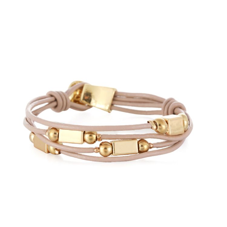 Meerlaagse dunne leren armband Retro persoonlijkheid zomer strand vakantie stijl eenvoudige casual armband_voghion.com