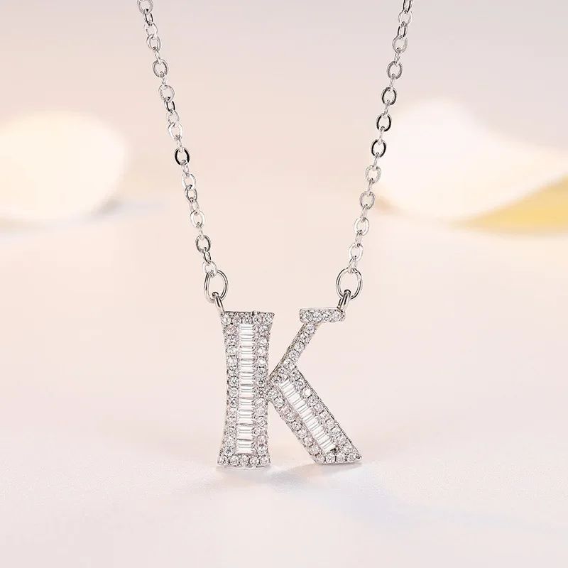 Klassiskt Sterg Sier Nytt Gnistrande A~Ö Bokstav Hänge Halsband Utsökt Ljus Charm Damsmycken Överraskningspresent_voghion.com