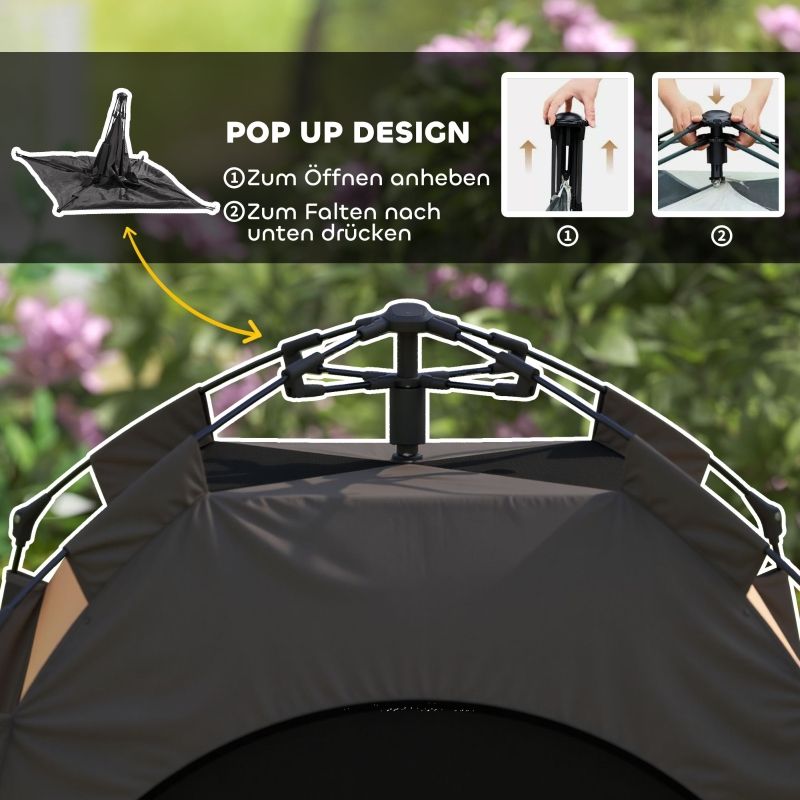 Haustierzelt Klappbar, Wetterbeständig Für Grosse Hunde, Dunkelbraun_voghion.com