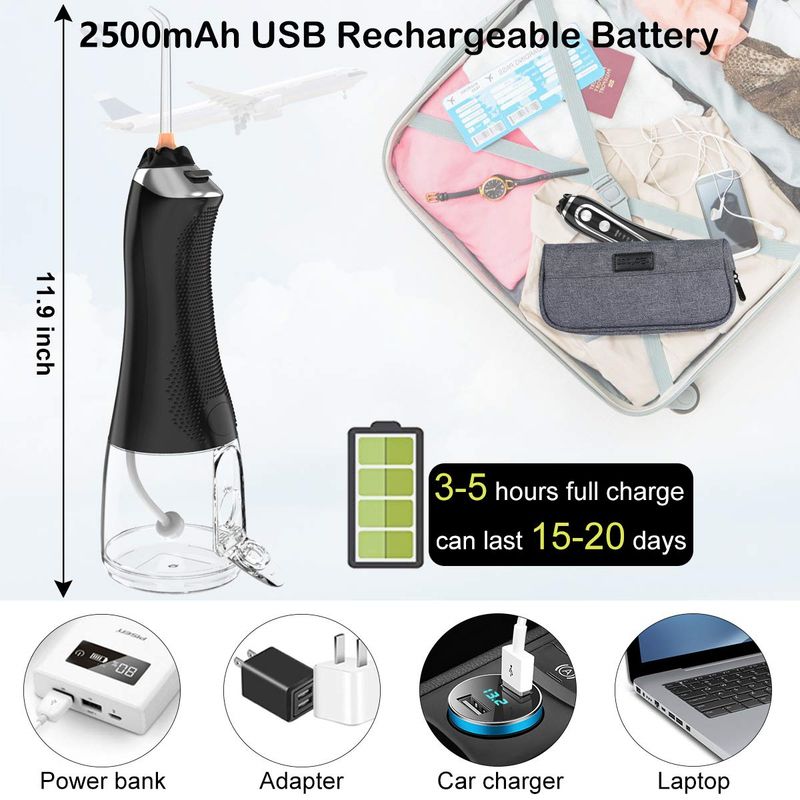 H2ofloss best-selling cordless 300ML water electric flosser waterproof IPX7 portable oral irrigator_voghion.com