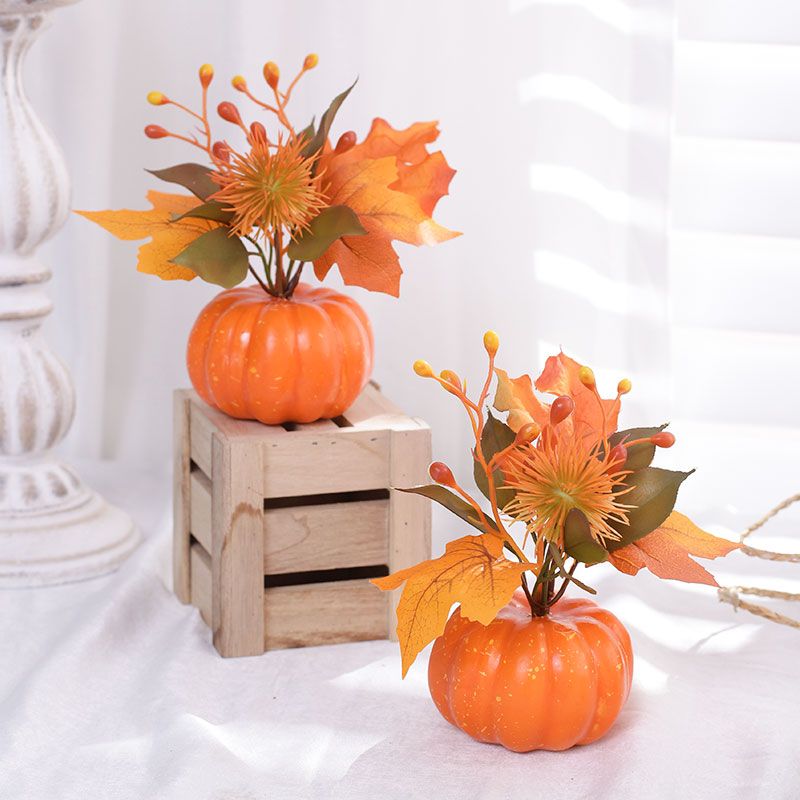 1PC Simulation Kürbis Ornament, Halloween Kürbis, Erntefest Kürbis, Indoor Home And Office Desktop Dekoration_voghion.com