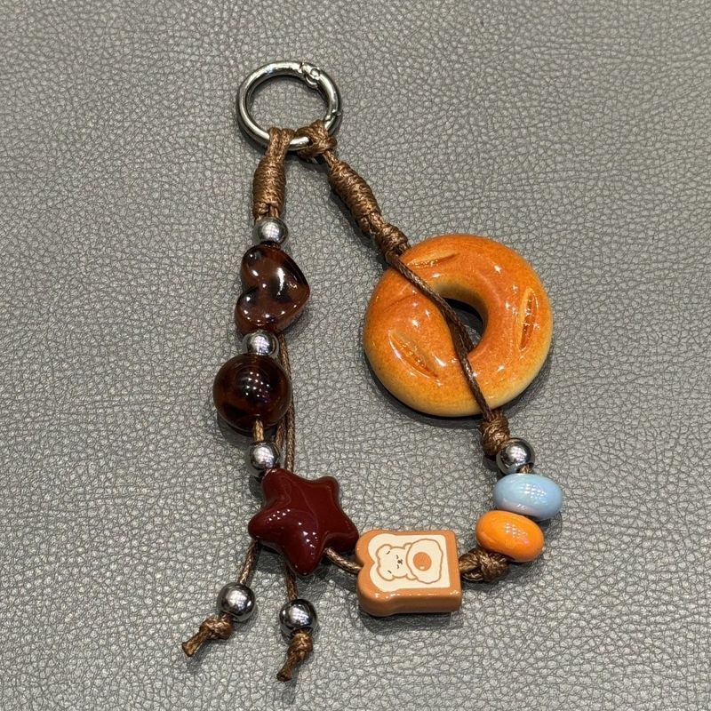 Ins Style Simulated Bread Beaded Chain Pendant Camera Bag Charm Keychain Phone Case Lanyard_voghion.com