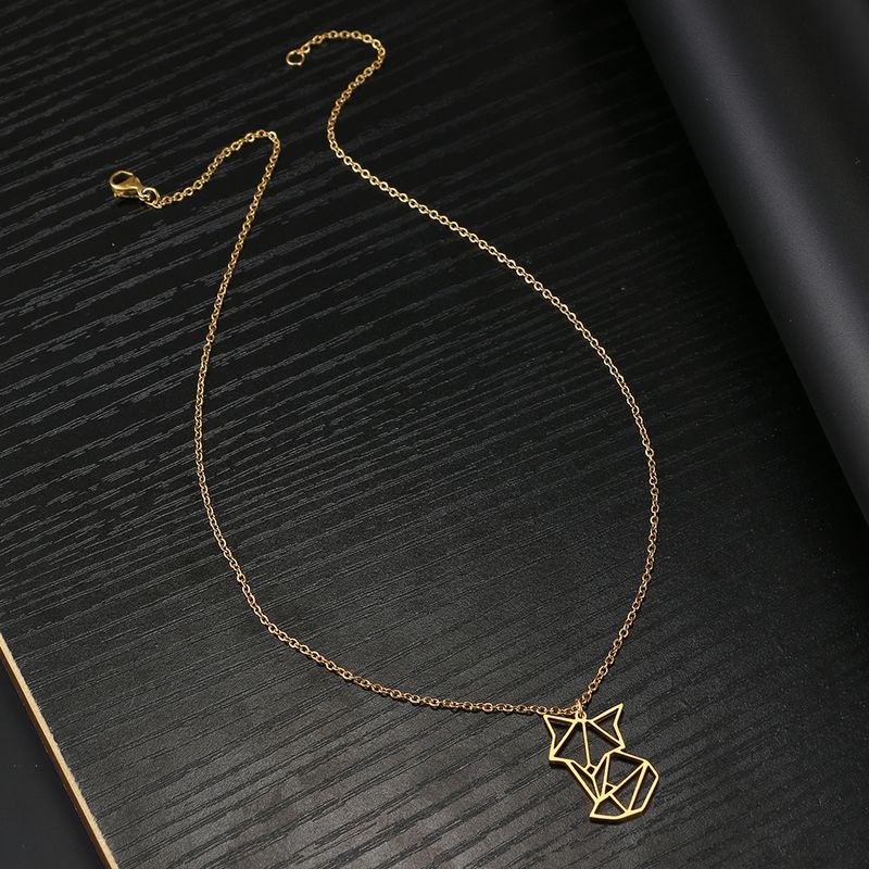 2025 Moda Donna Acciaio inossidabile volpe cava e ciondolo animale, collana da donna alla moda da uomo, gioielli, regalo per feste, generale_voghion.com