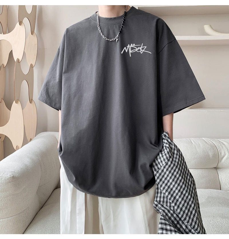 Maglietta a maniche corte da uomo, taglie forti, estiva, casual, ampia, con scollo rotondo e mezza manica, semplice e stampata._voghion.com