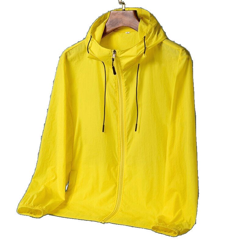 Uovertruffen kvalitet sommerjakke til udendørs brug. Let, hurtigttørrende vindjakke til mænd, UV-resistent, afslappet hættejakke, solcreme._voghion.com