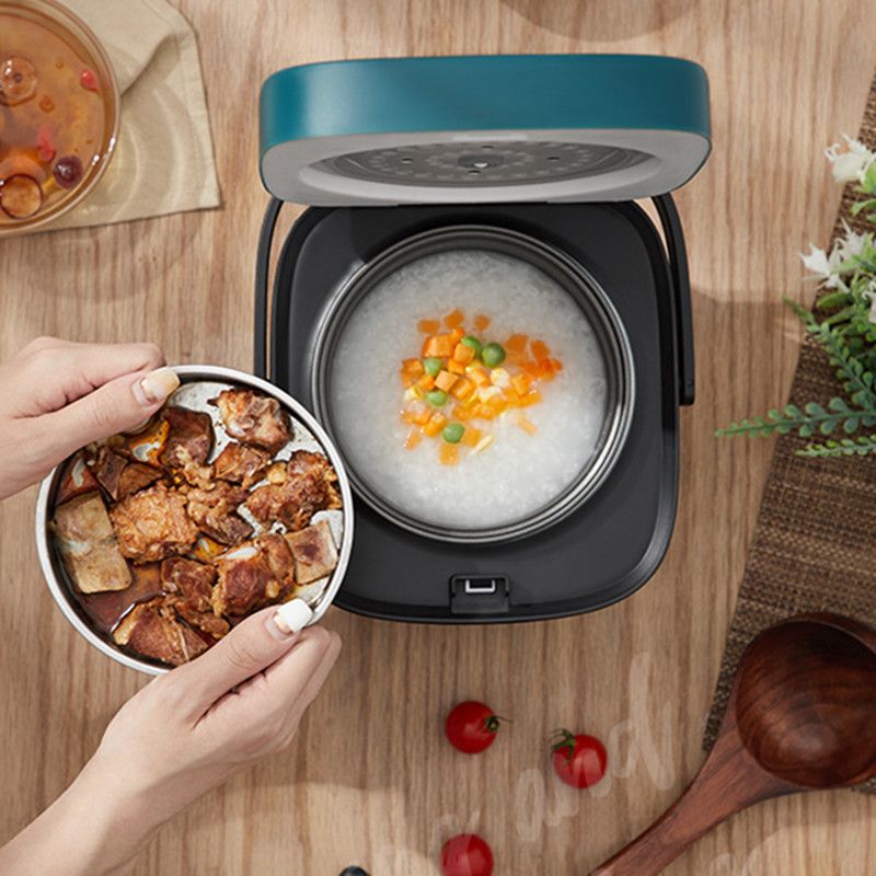 Small Rice Cooker 1-2 Person With Steaming Basket 1.2L Mini Electric Rice Cooker 220v Small Multicooker Kitchen Appliances_voghion.com