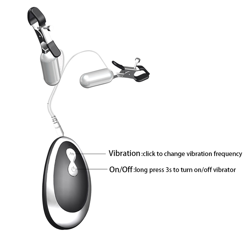 Vibromasseur à tétons à 20 fréquences Pinces à tétons vibrantes Pince clitoridienne Massage des seins Stimulation clitoridienne Jouets sexuels féminins_voghion.com