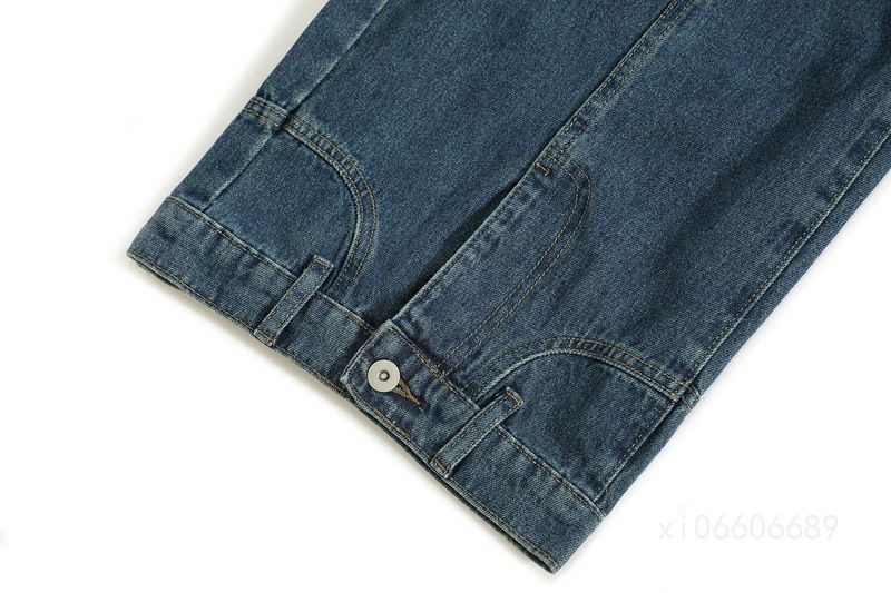 Jeans vintage alla moda, stile High Street americano, a gamba larga, con design casual, effetto rovesciato, orlo abbottonato, gamba dritta_voghion.com