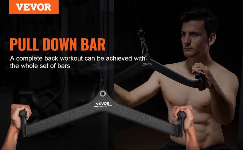 VEVOR LAT Pulldown Bar Tricep Handle Attachment V-bar Cable Machine For Home Gym_voghion.com