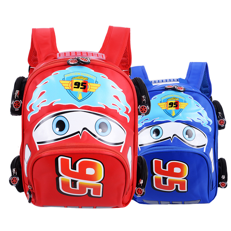New Single Children's Elementary School Cartoon Car Backpack, 3D Three-dimensional Load Reduction_voghion.com