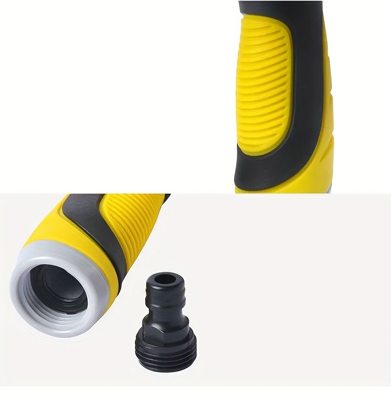 One Yellow 8-function Handheld Water Sprinkler To Upgrade Your Garden, Made Of ABS Resin, With An Adjustable Nozzle, Suitable For Car Washing_voghion.com