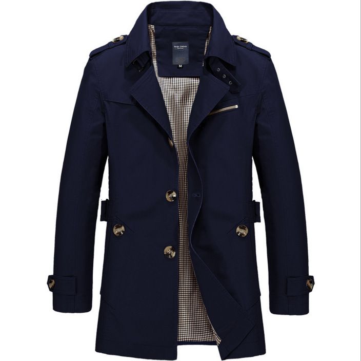 Veste coupe-vent mi-longue pour homme, nouvelle collection automne-hiver, grande taille, en coton_voghion.com